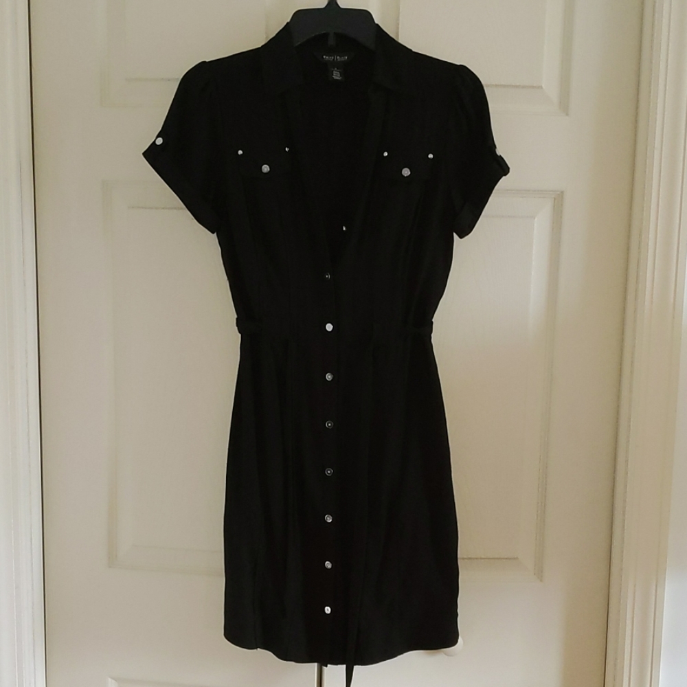 White House Black Market Black button down dress